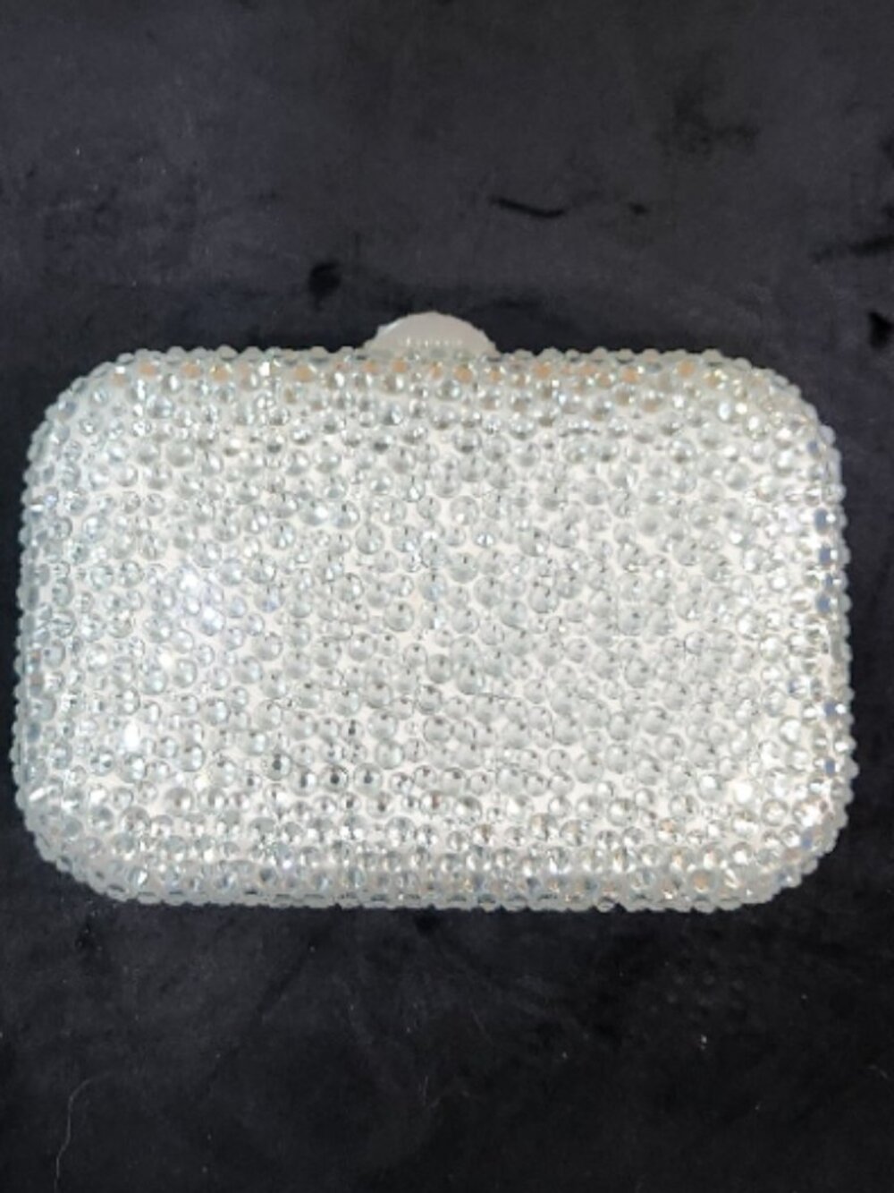 💥SHOWSTOPPER!💥OLGA BERG CASEY HOT FIX CLUTCH / SHOULDER BAG in SILVER - Picture 12 of 16